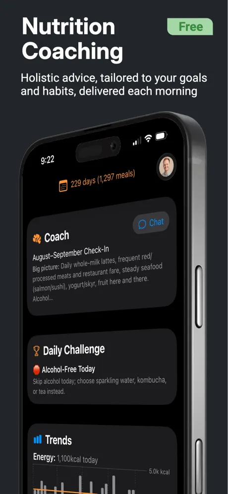 First-party Feast product artwork depicting Coach, Daily Challenge, Trends, and Chat surfaces
